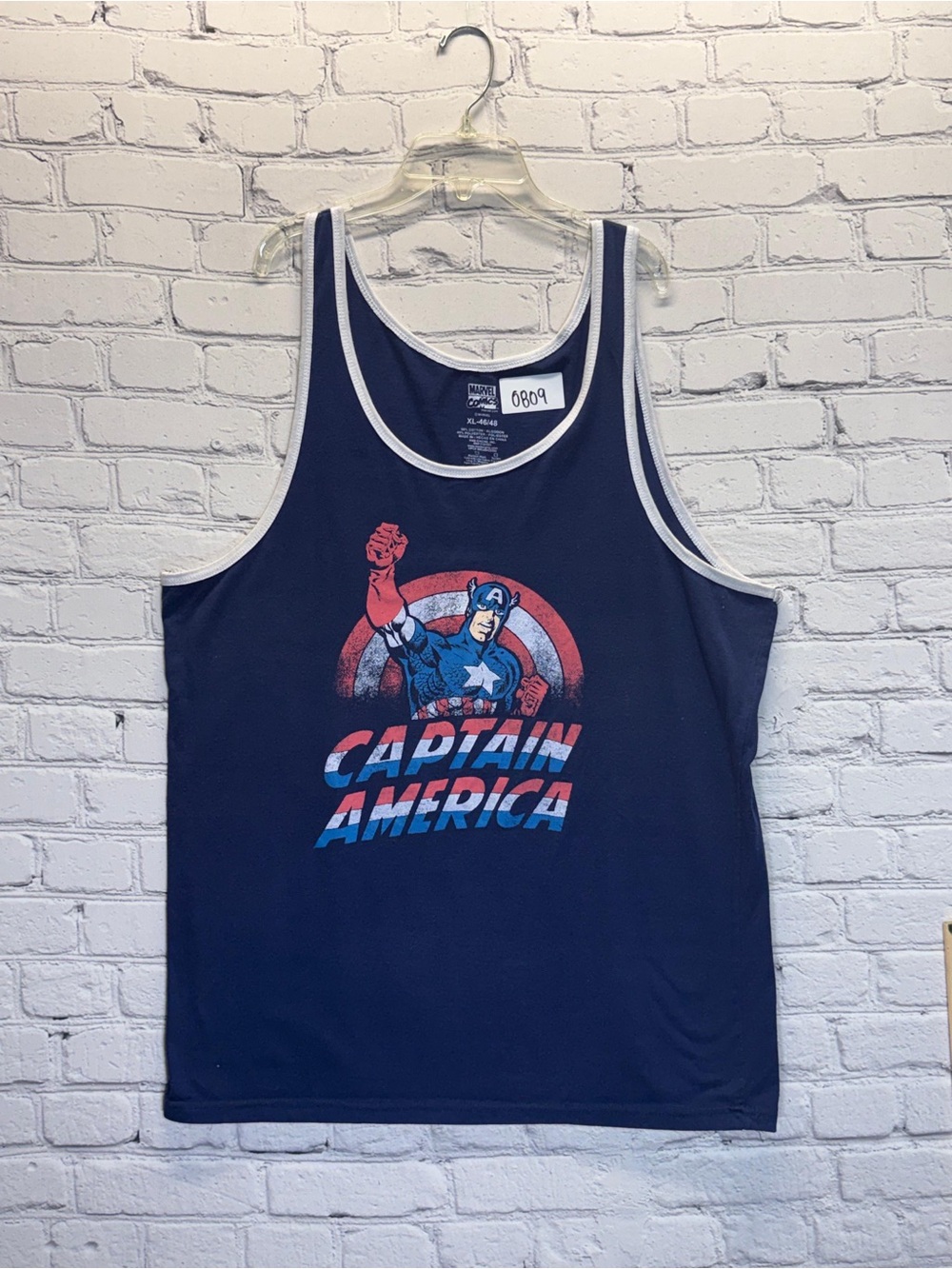 Marvel Comics Captain America Shield Blue Tank Top Men's XL- 46/48